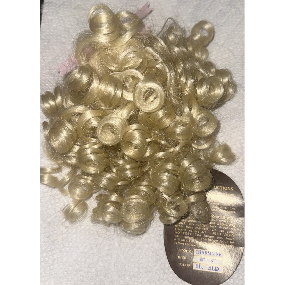 Monique Doll Wig CHARMAINE Size 8"-9" Color  BL Blonde Curly Hair With Bangs